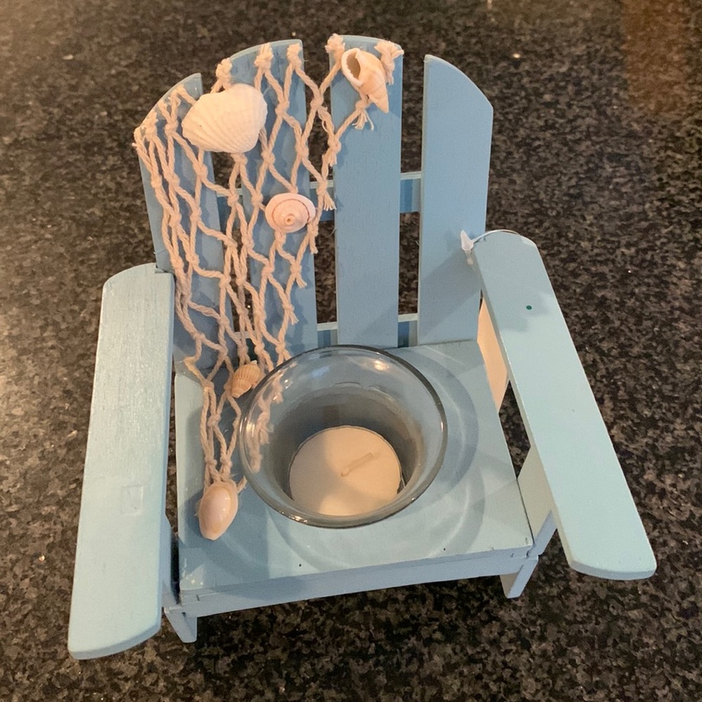 NWT beach chair tea light candle holder